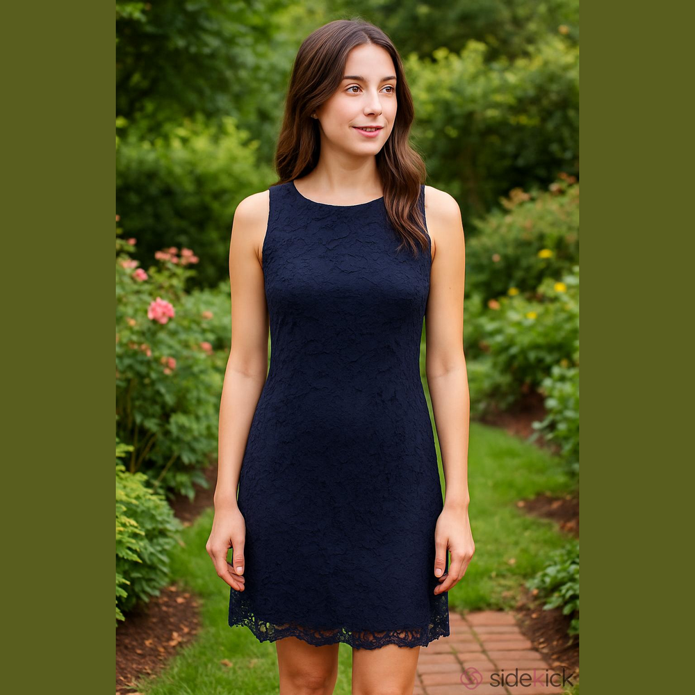 NWT Ralph Lauren navy blue lace dress 10